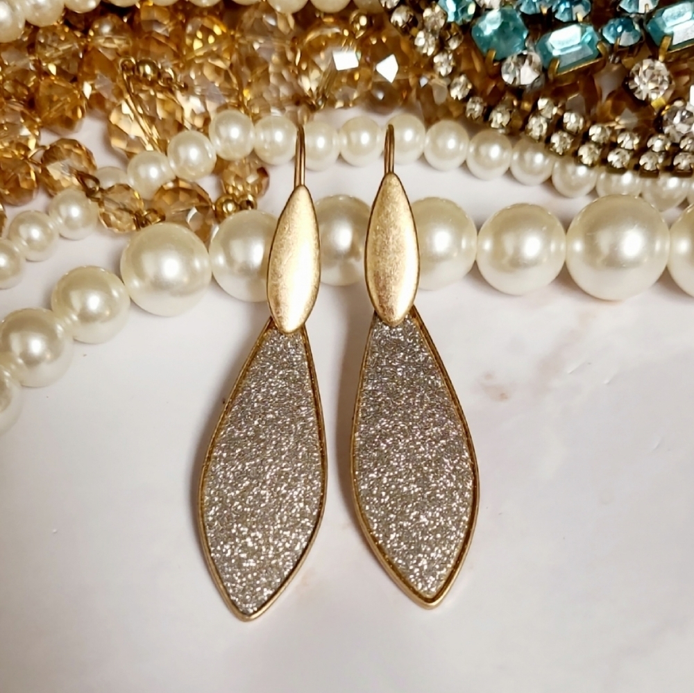 NWT Gold & Silver Shimmer Drop Earrings